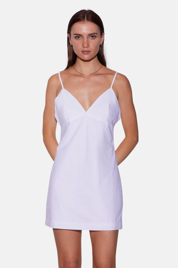 Kate Poplin Slip Dress White