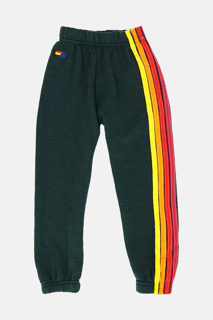 Kids 5 Stripe Sweatpants Charcoal