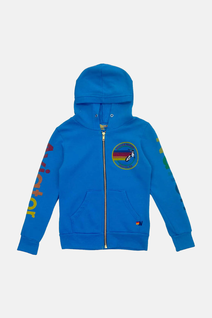 Kid's Aviator Nation Zip Hoodie Ocean