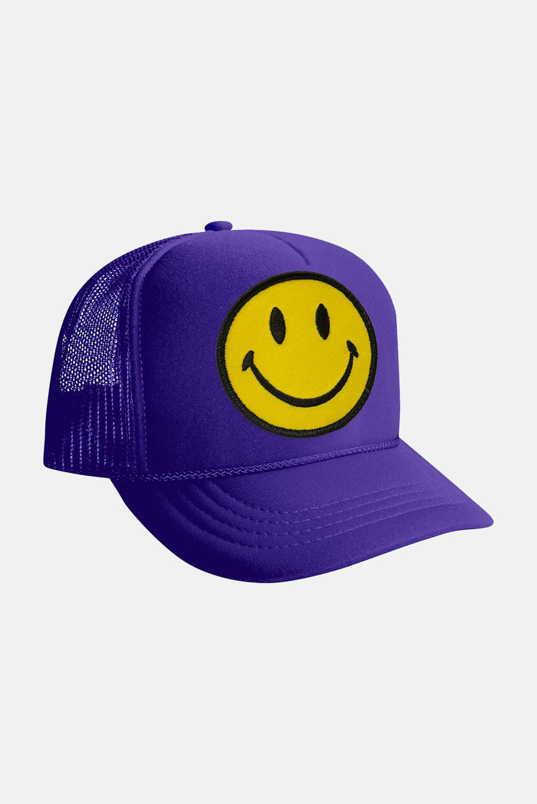 Kid's Smiley Vintage Trucker Hat Purple