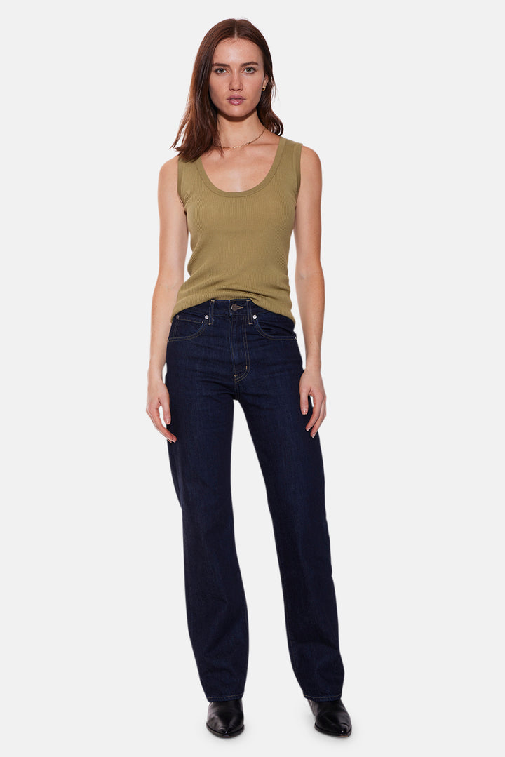 Klara Knit Tank Merino Wool Olive