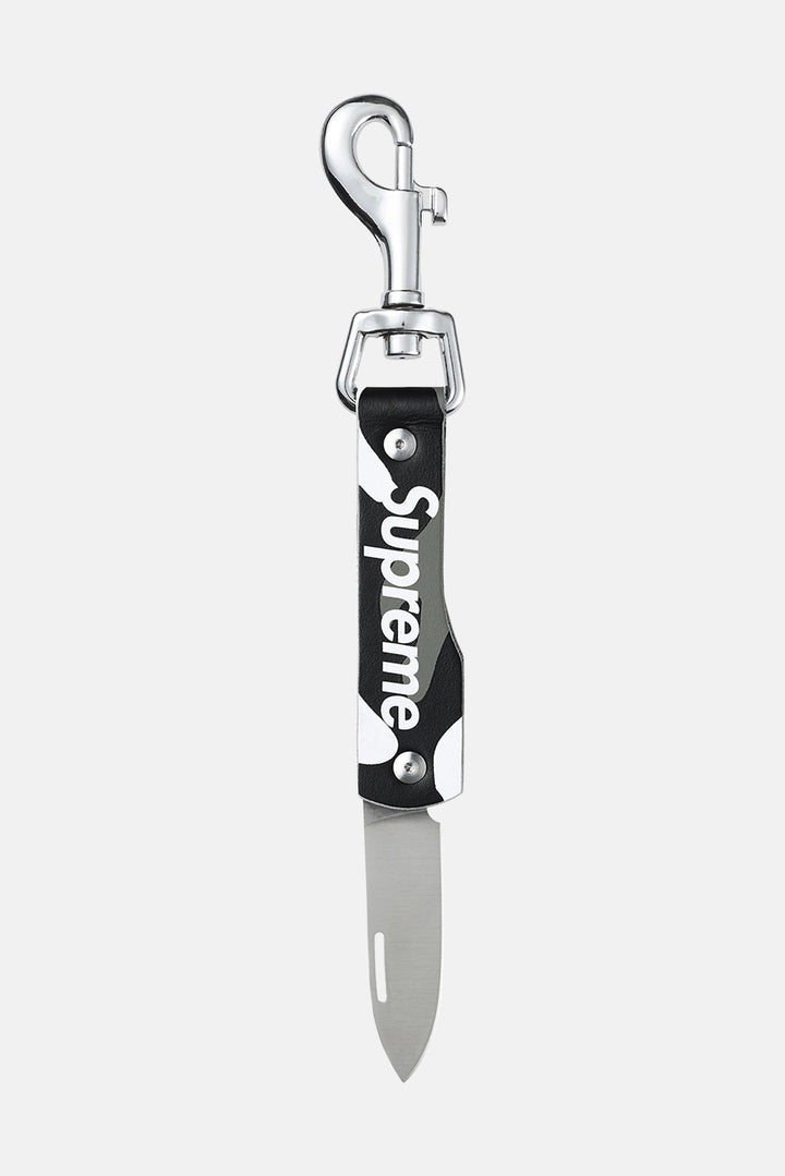 Leather Clip Knife Snow Camo