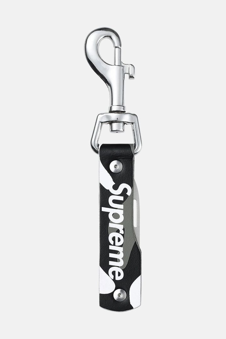 Leather Clip Knife Snow Camo
