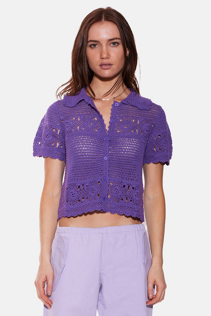 Molly Crochet Shirt Purple