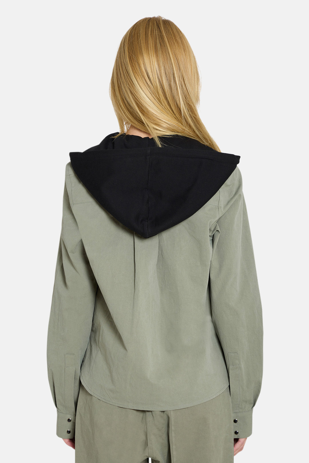 Brenda Shirt Army Green w/ Black Hood