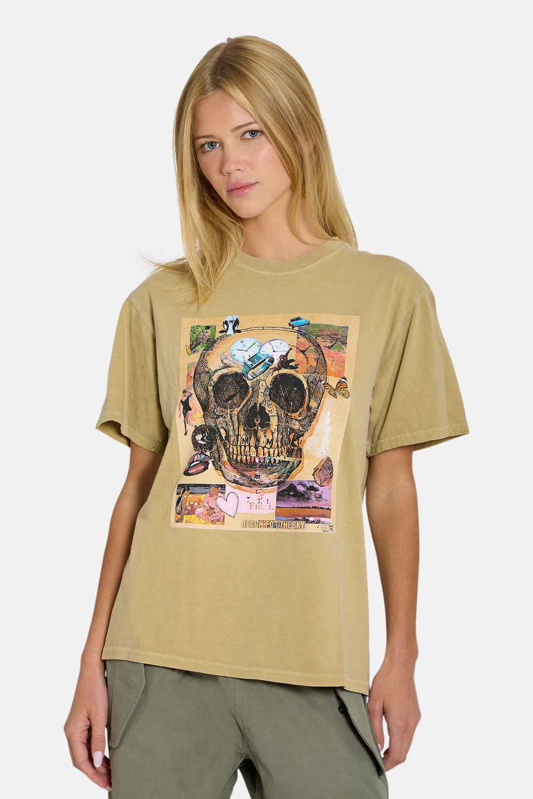 Peter Tunney Skull Tee Khaki