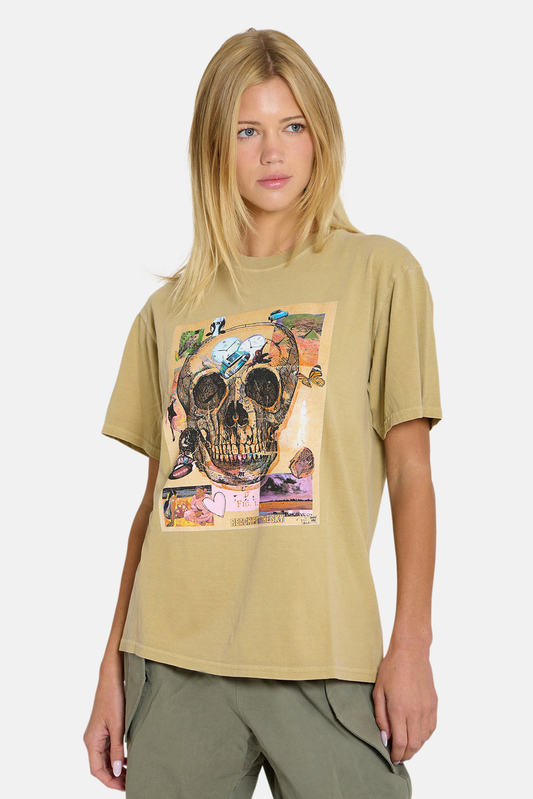 Peter Tunney Skull Tee Khaki