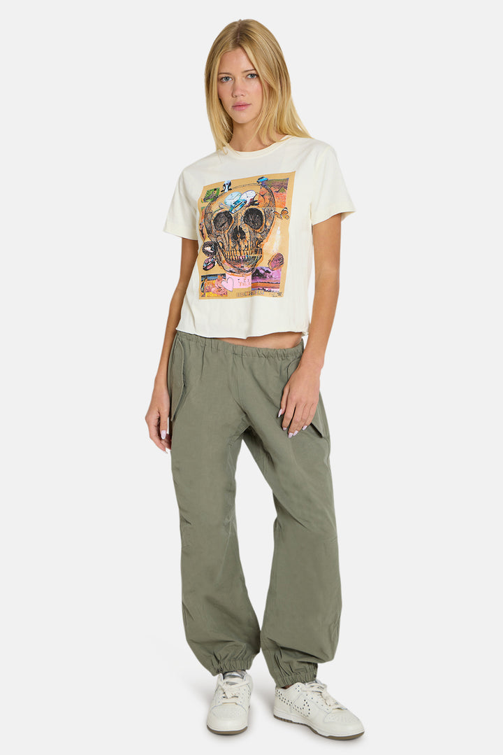 Peter Tunney Skull Cropped Tee Ivory