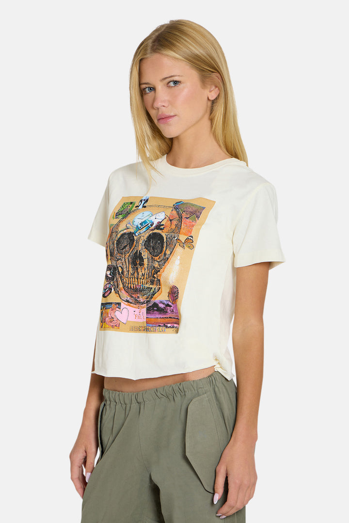 Peter Tunney Skull Cropped Tee Ivory
