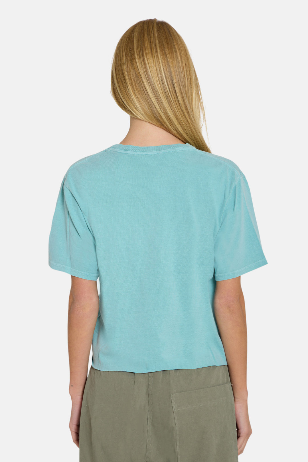 Peter Tunney Skull Cropped Tee Lagoon
