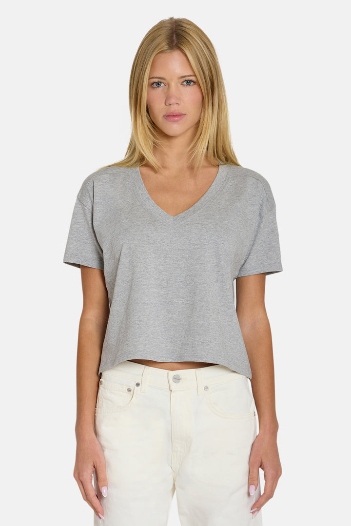 Vivi V-Neck Tee Heather Grey