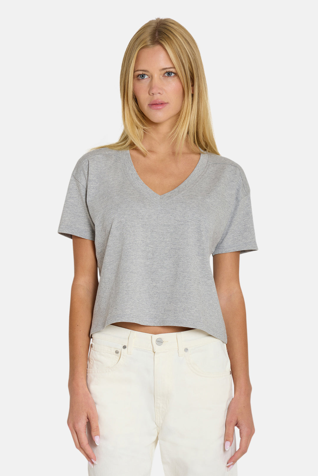 Vivi V-Neck Tee Heather Grey