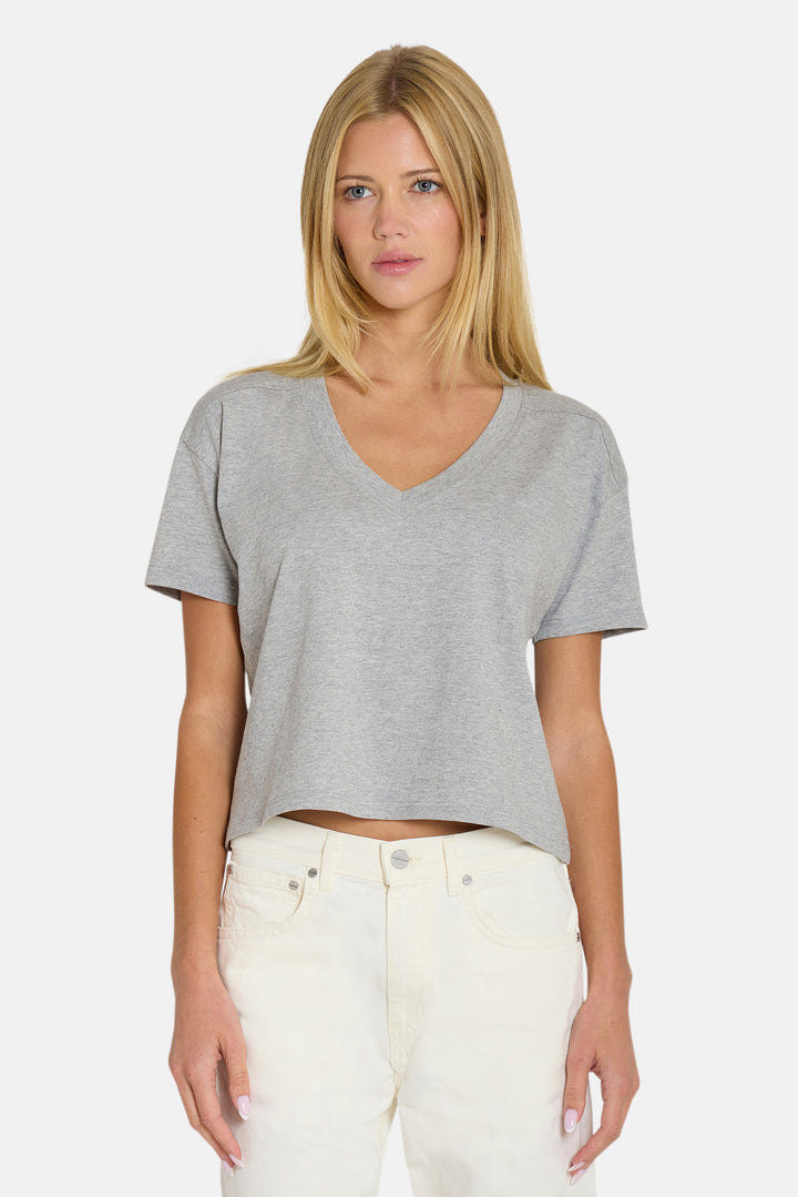 Vivi V-Neck Tee Heather Grey