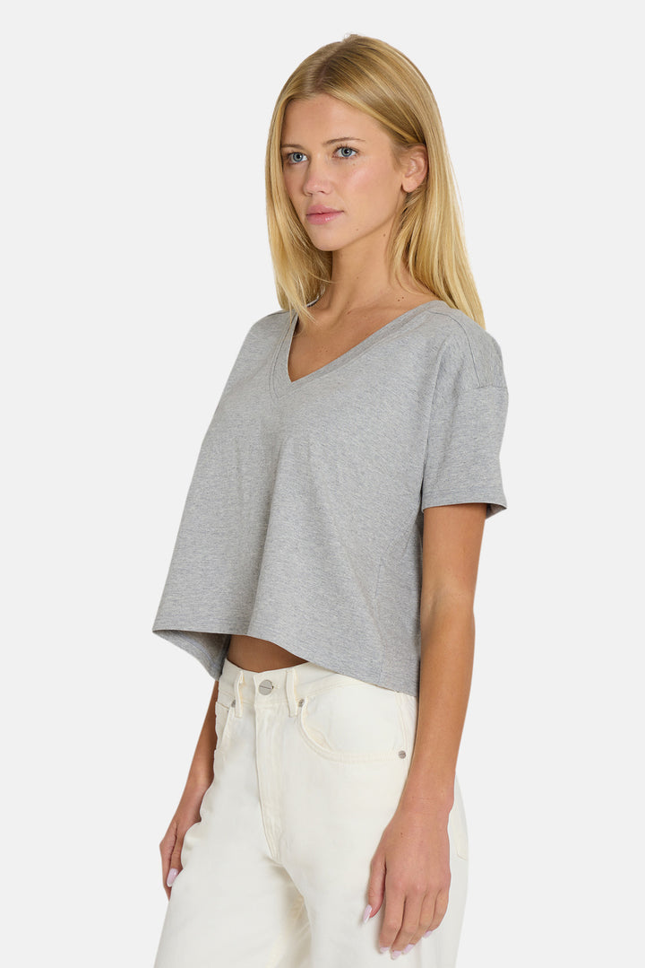 Vivi V-Neck Tee Heather Grey