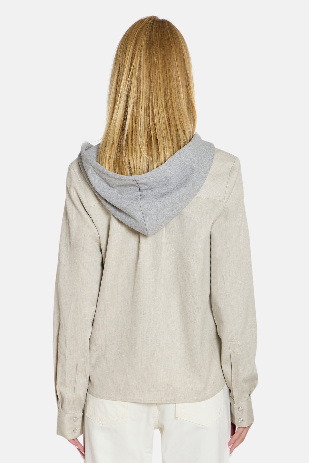 Brenda Shirt Ivory w/ Grey Hood