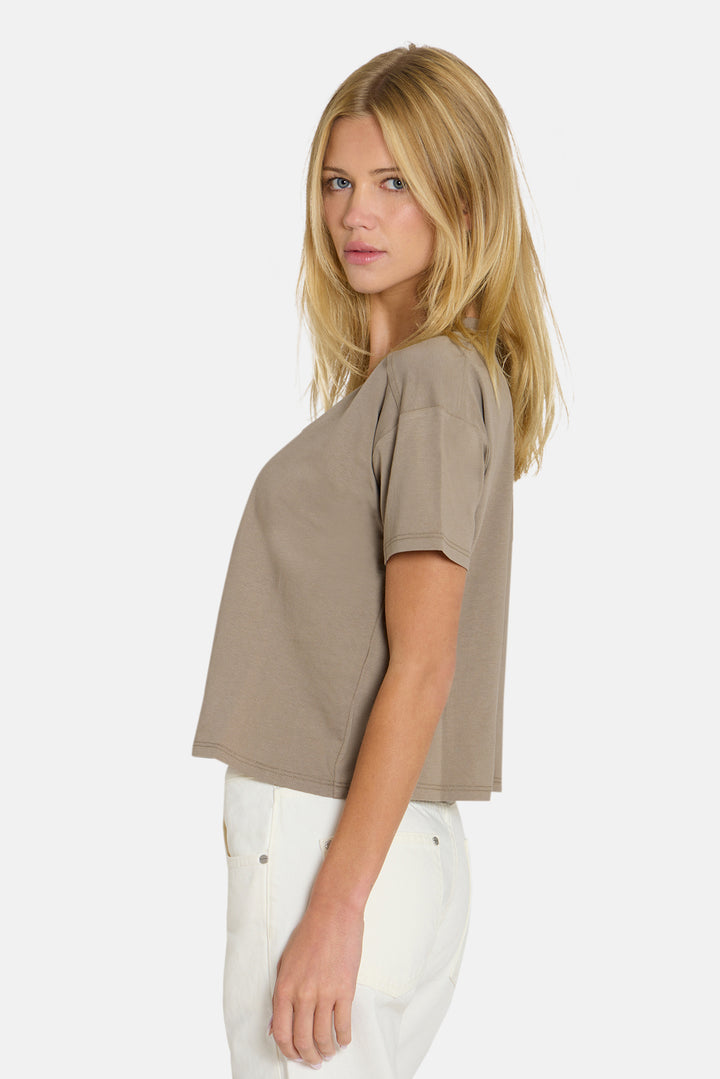 Vivi V-Neck Tee Taupe