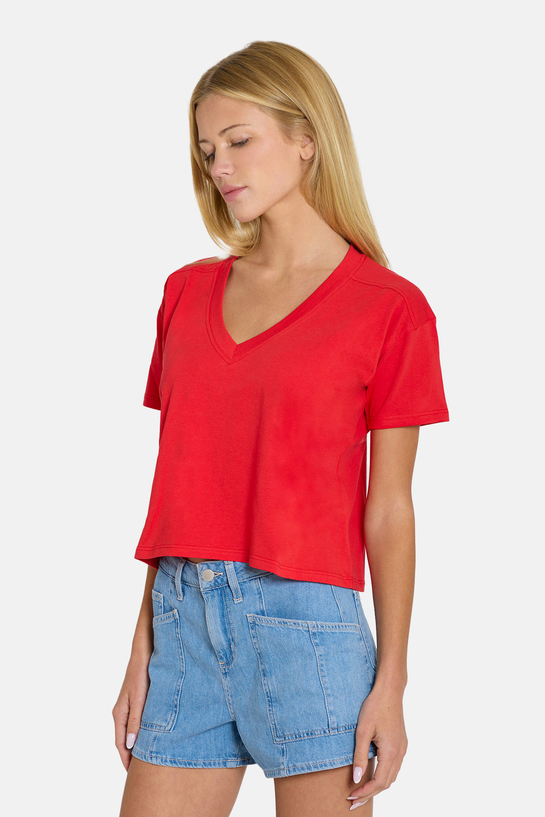 Vivi V-Neck Tee Red