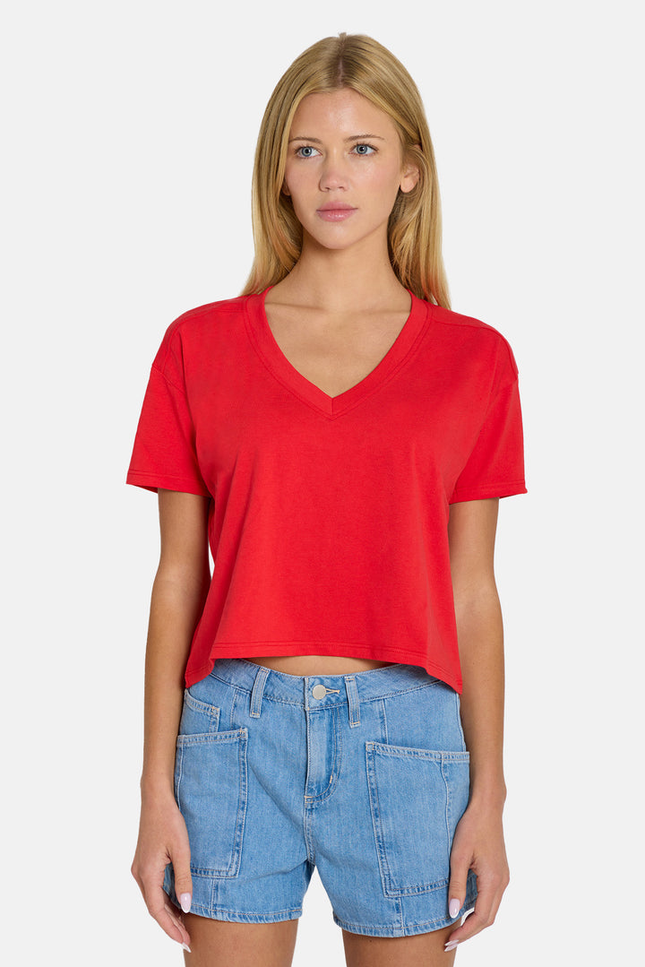 Vivi V-Neck Tee Red