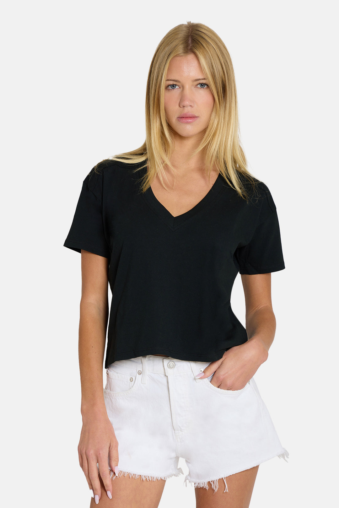 Vivi V-Neck Tee Black