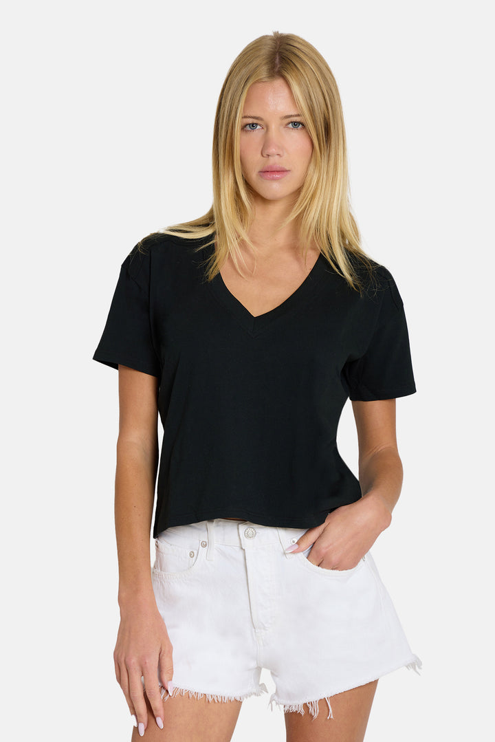 Vivi V-Neck Tee Black