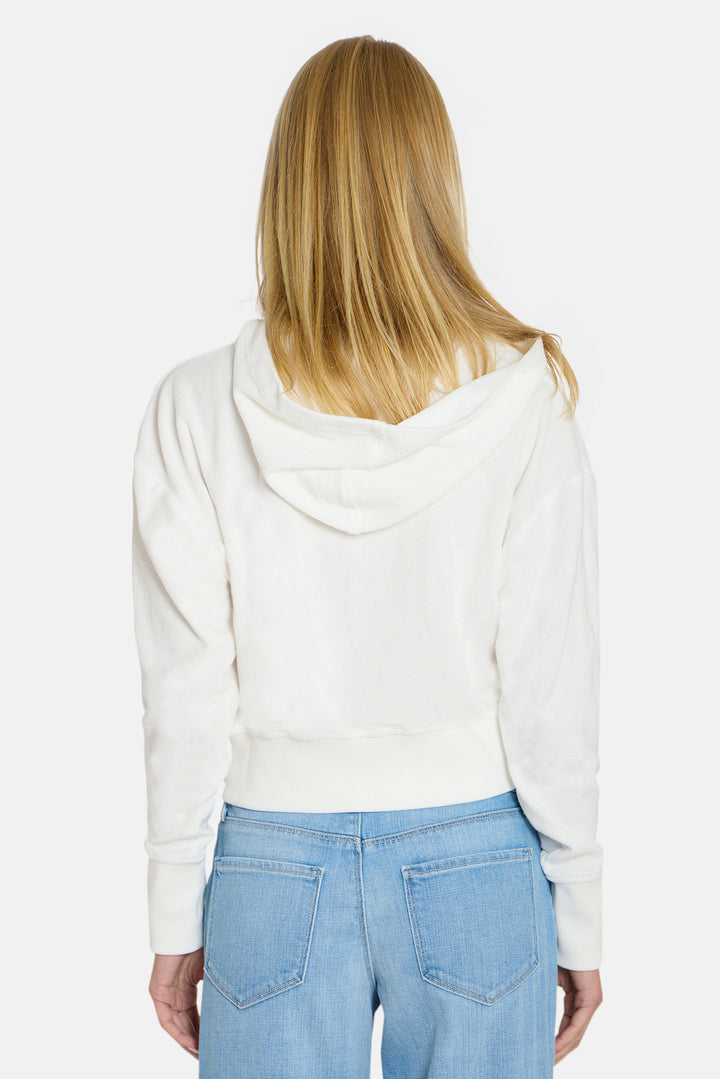 Maisie Terry Zip Up White