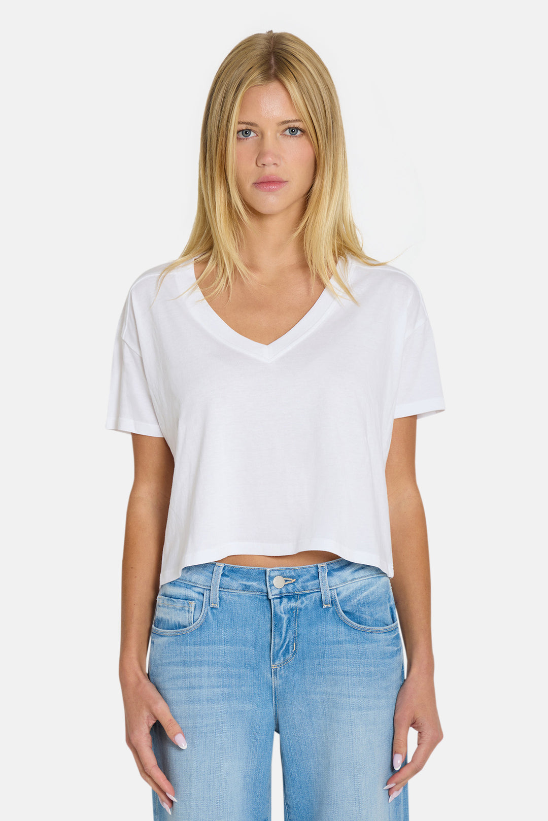 Vivi V-Neck Tee White