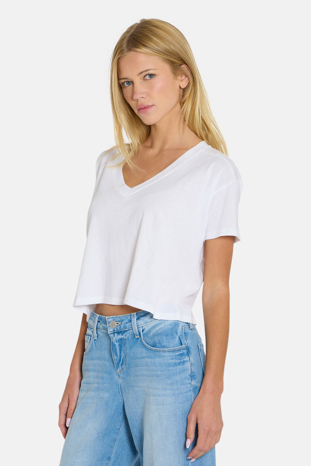 Vivi V-Neck Tee White