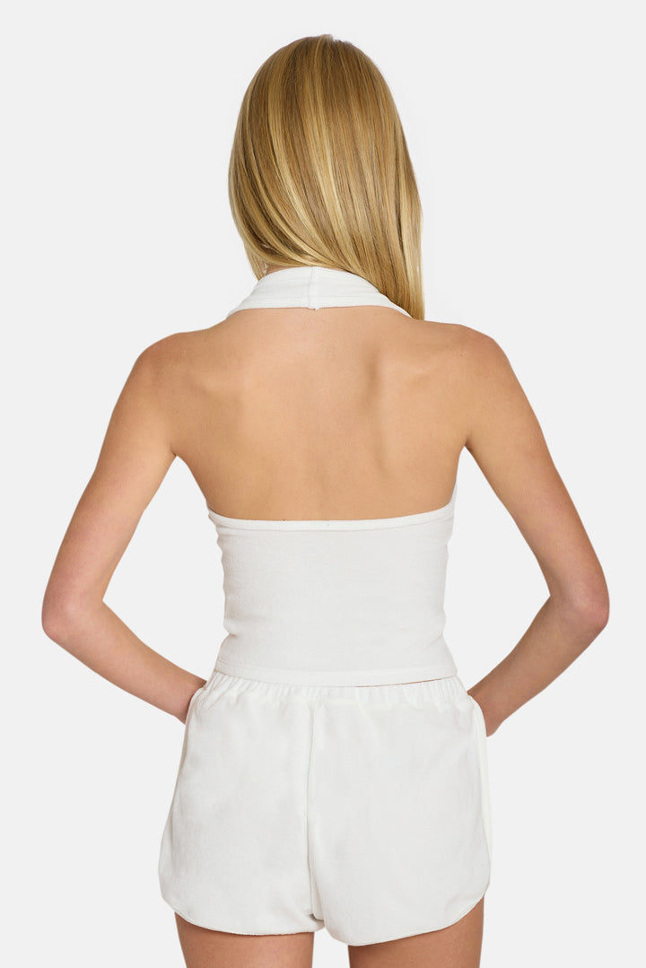 Halle Terry Halter Top White