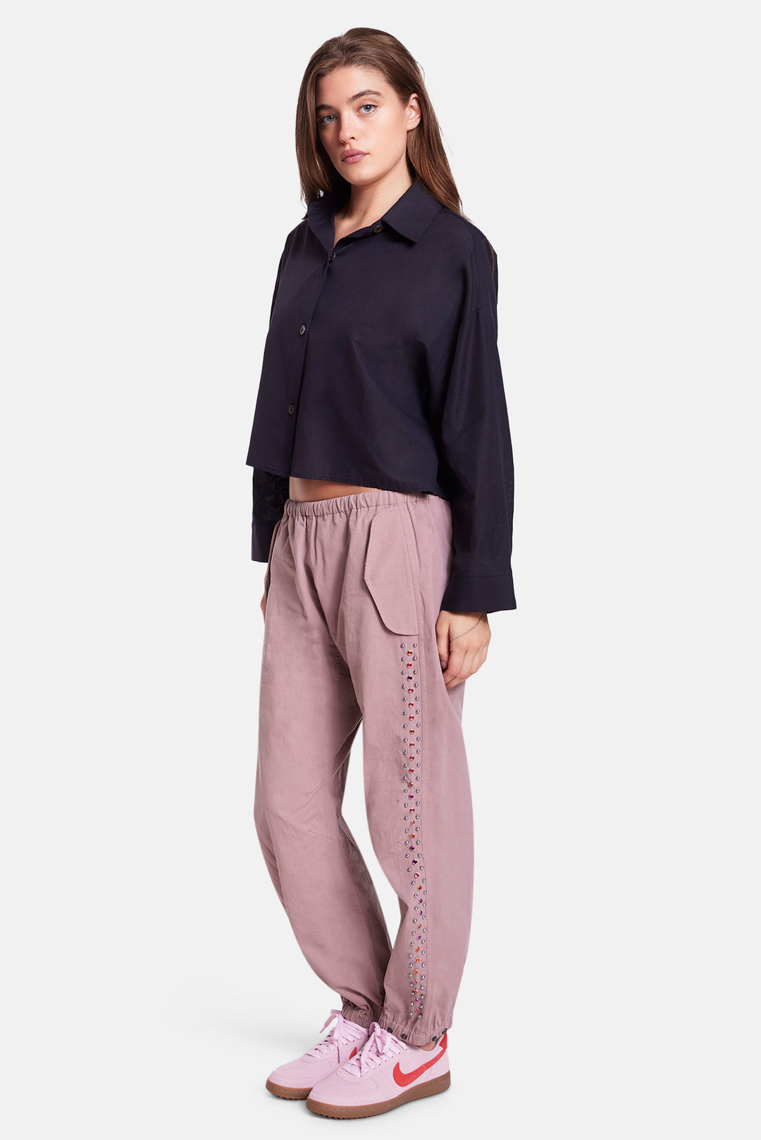 Justine Parachute Pant Studded Mauve