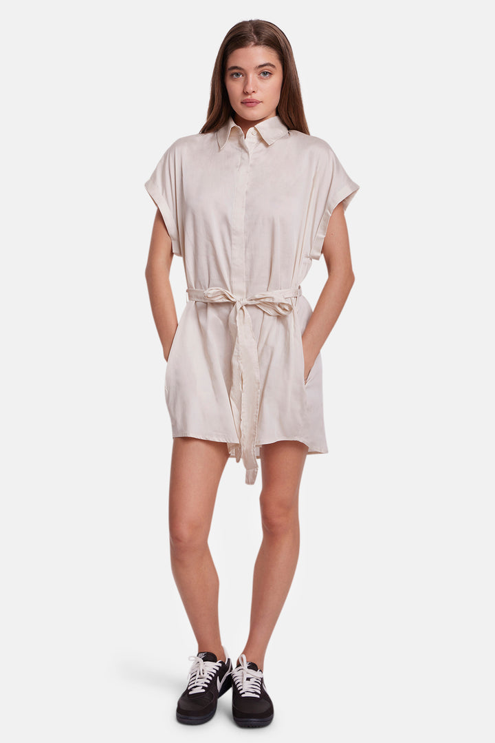 Maidstone Mini Shirt Dress Soft Beige
