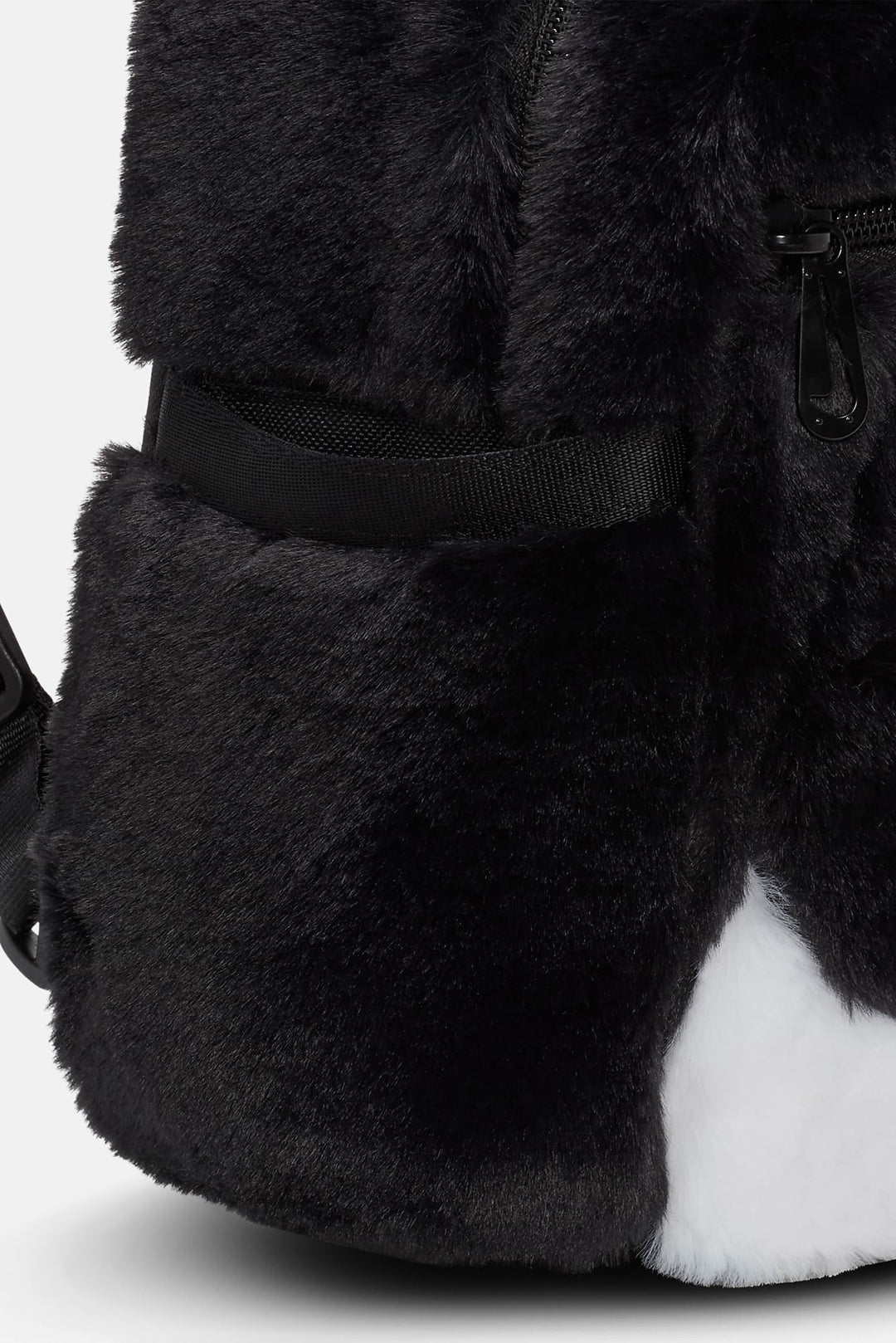 black fluffy mini backpack Faux Fur Mini Backpack Black