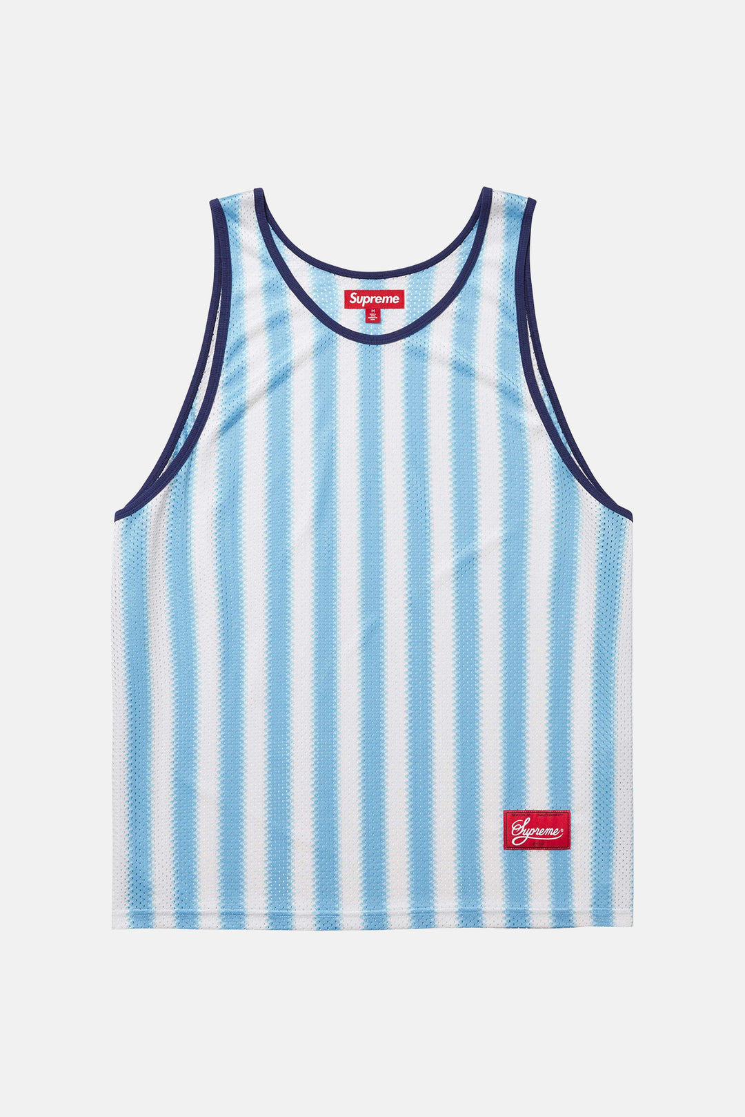 Mesh Stripe Tank Top Blue