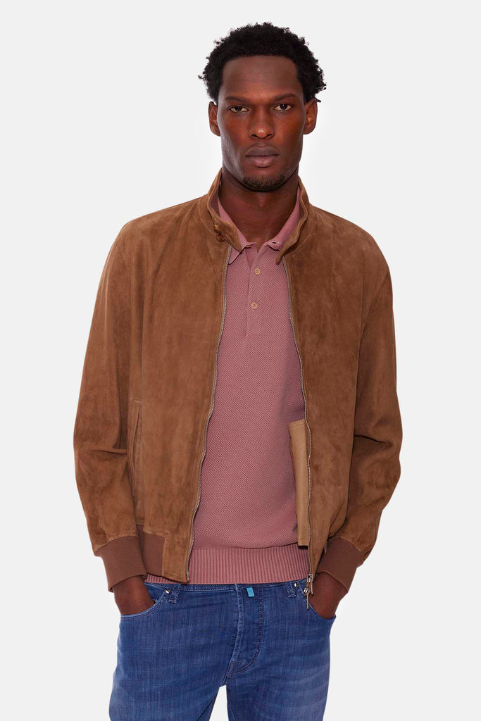 Boglioli Suede Bomber Camel – blueandcream