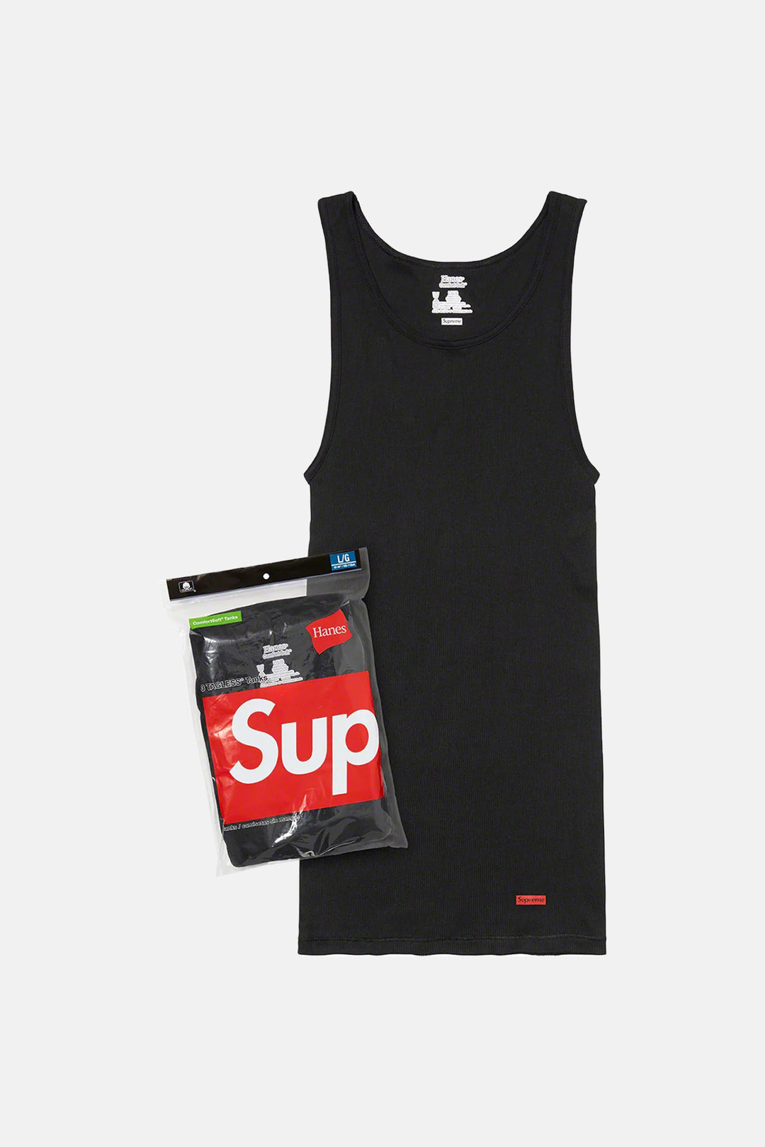 Supreme/Hanes Tagless Tanks Black (3 Pack)