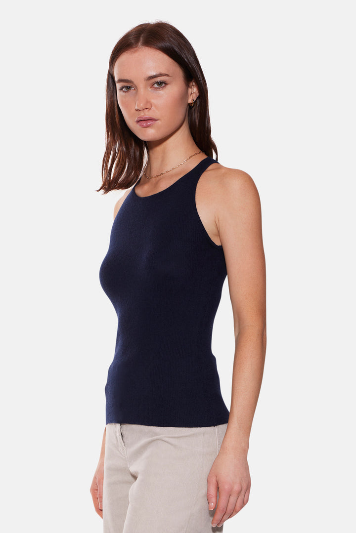 Tessa Cashmere Tank Navy