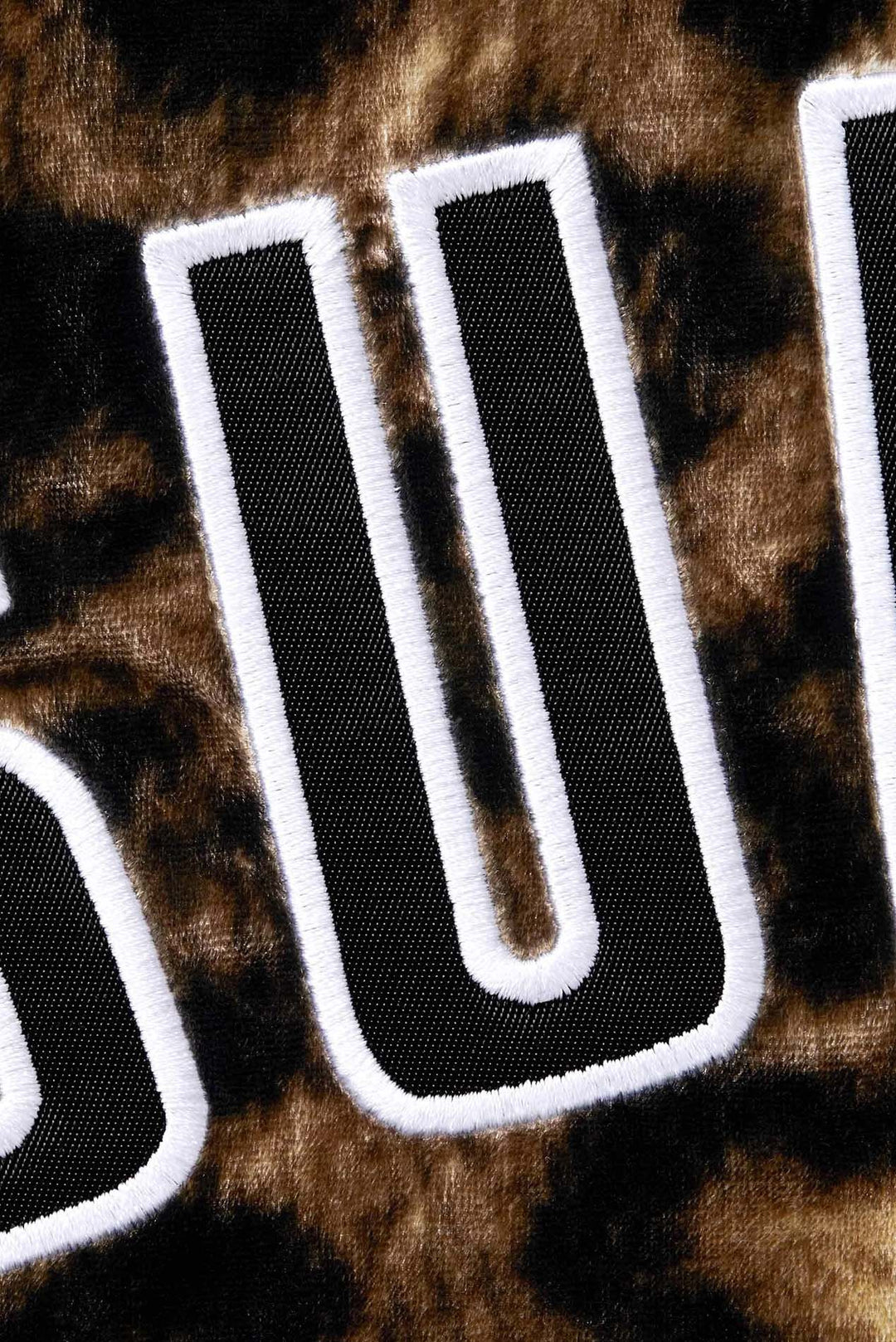 Leopard Velvet Baseball Jersey Tan
