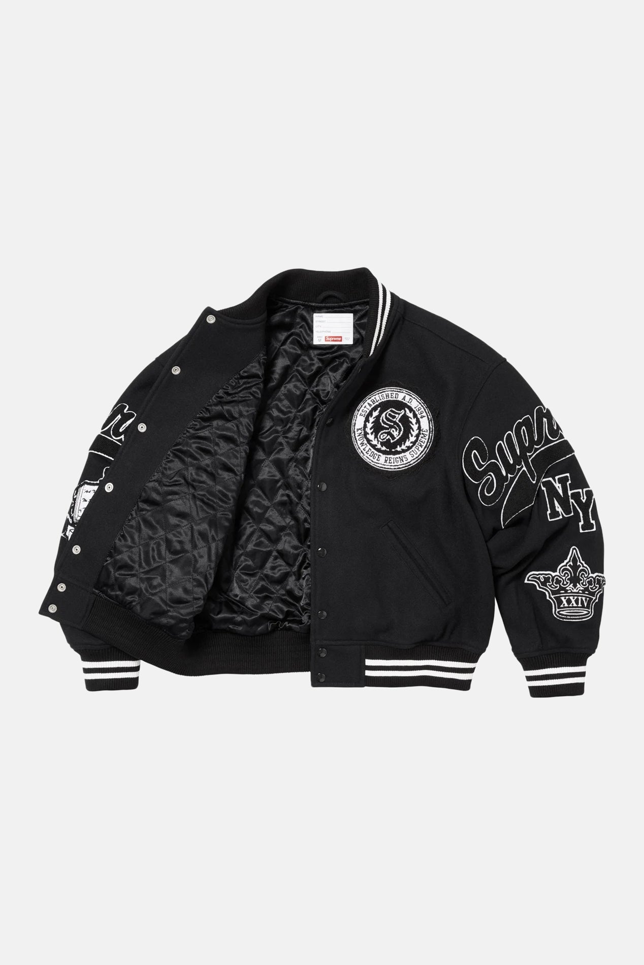Veritas Varsity Jacket Black – blueandcream