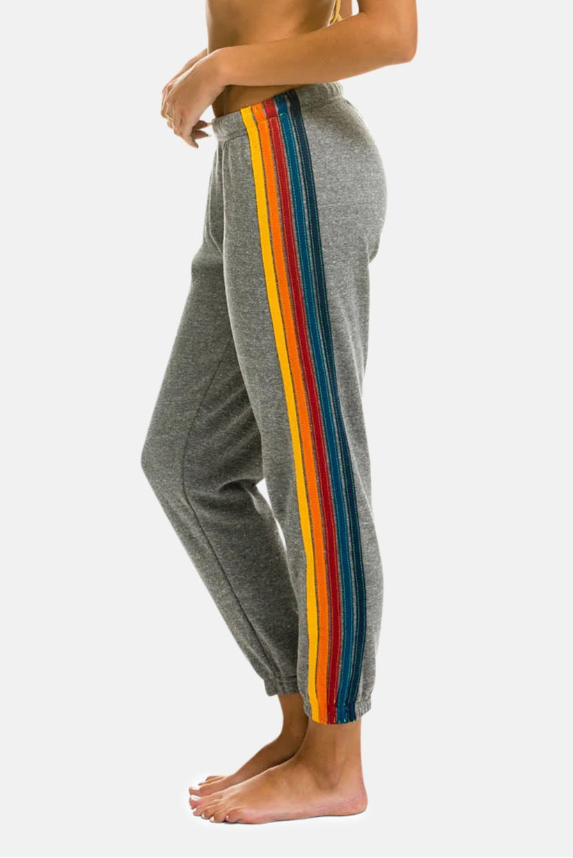 Women's 5 Stripe Sweatpants Heather Grey