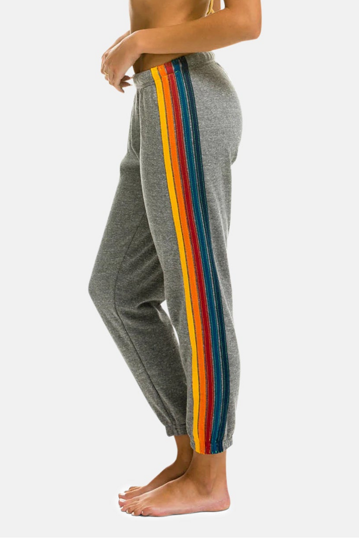Women's 5 Stripe Sweatpants Heather Grey