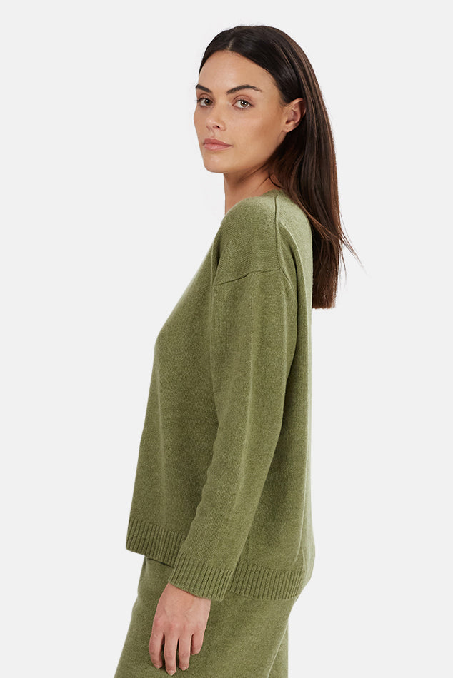 Jackson Cashmere Sweater Army - blueandcream