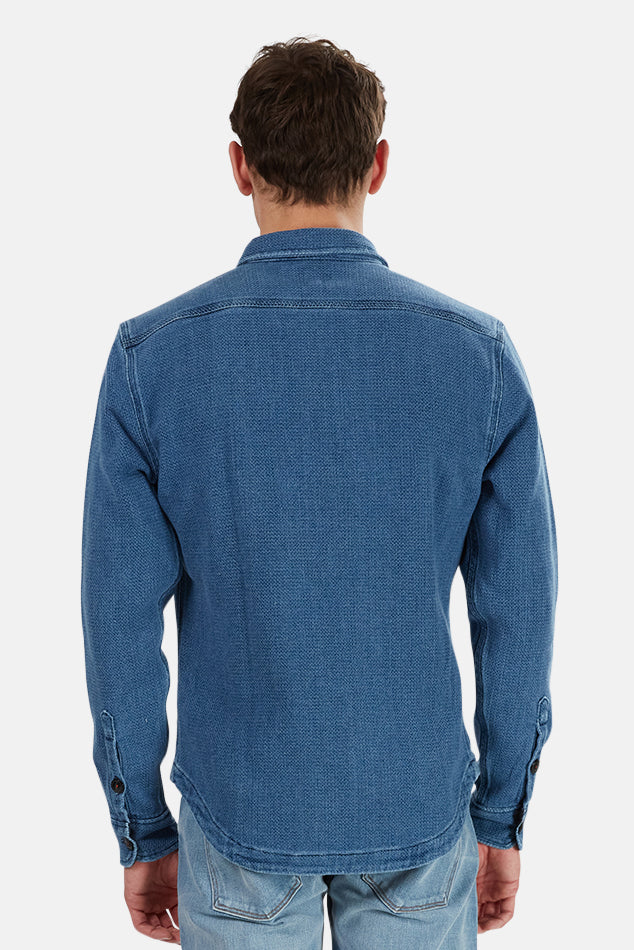 The Anvil Shirt Jacket Light Indigo - blueandcream
