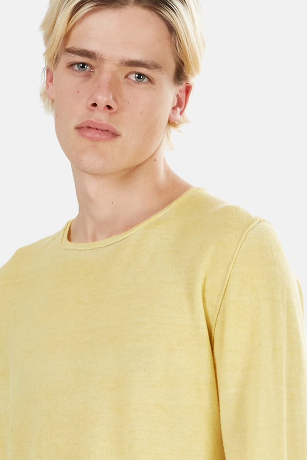 Yellow 120% LINO Cashmere Sweater - blueandcream