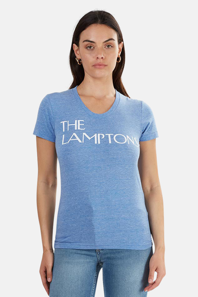 The Lamptons Crewneck Tee Heather Blue - blueandcream