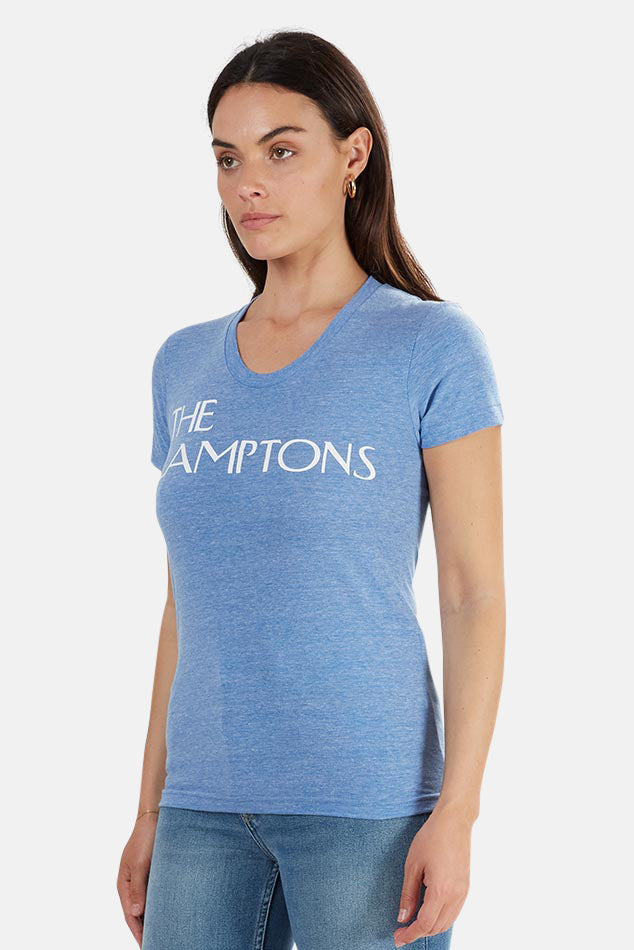 The Lamptons Crewneck Tee Heather Blue - blueandcream