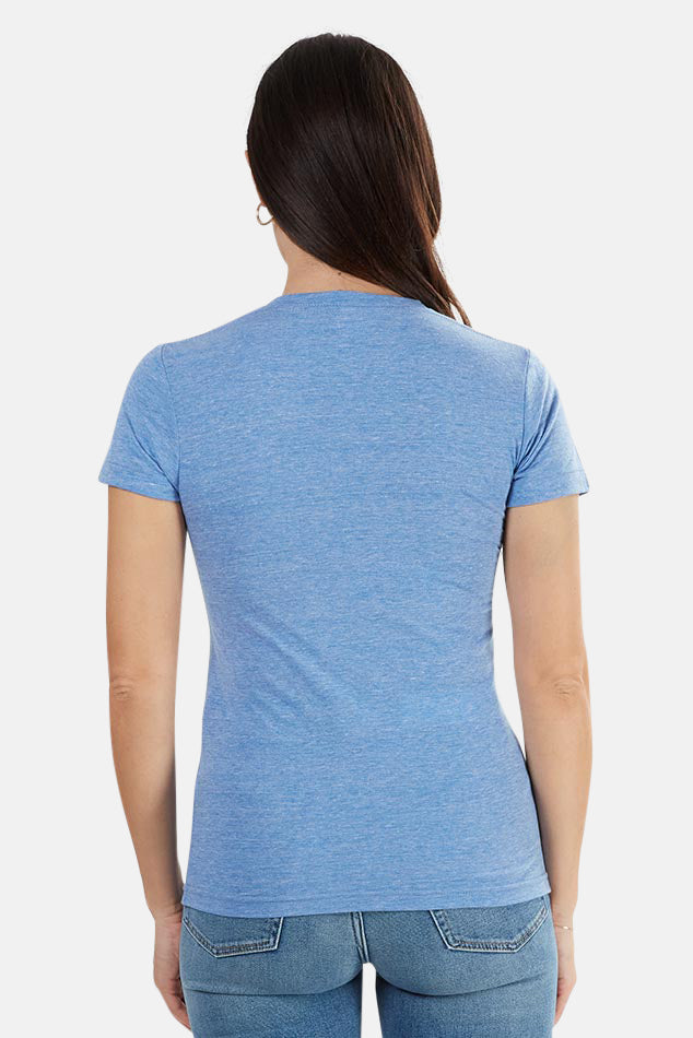 The Lamptons Crewneck Tee Heather Blue - blueandcream