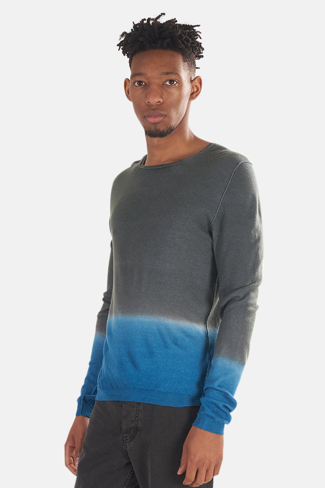 120% LINO Dip Dye Cashmere Sweater - blueandcream
