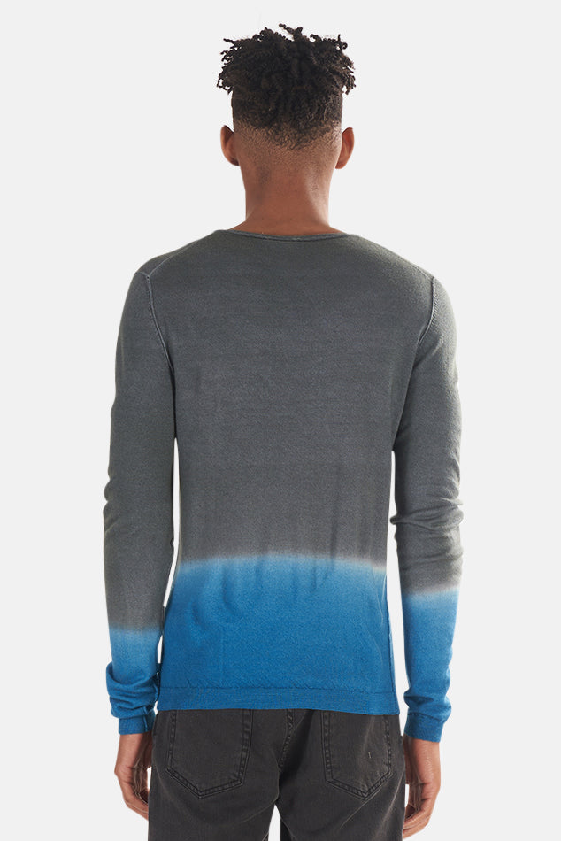 120% LINO Dip Dye Cashmere Sweater - blueandcream