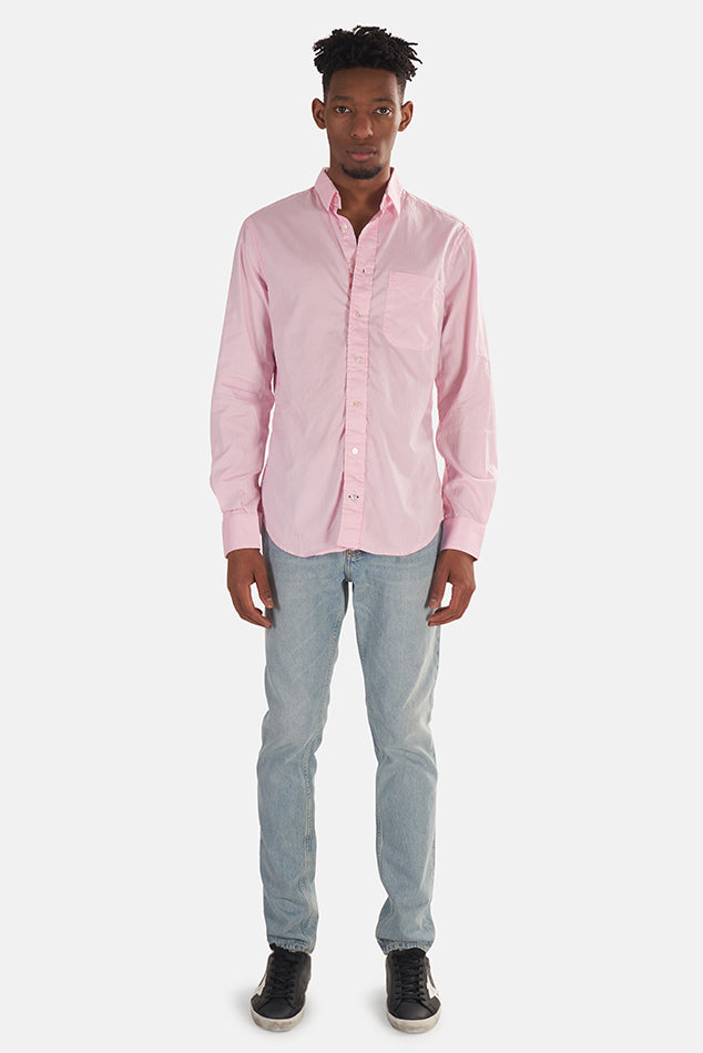 Pinpoint Button Down Shirt Pink - blueandcream