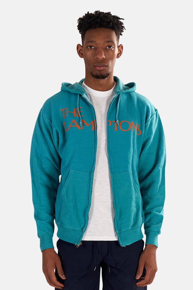 Lamptons Hoodie Teal/Orange - blueandcream