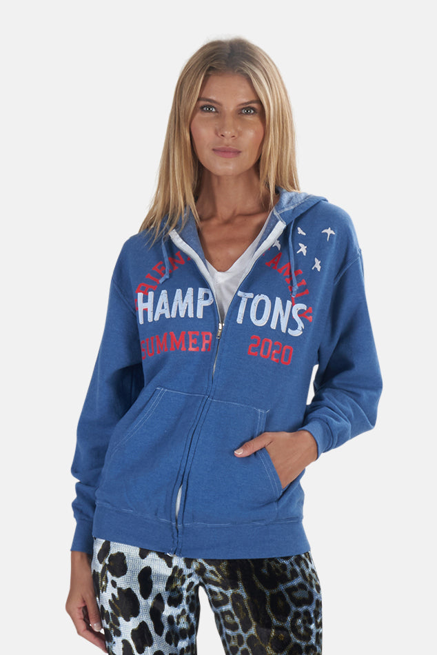 Friends + Family Hoodie Heather Blue - blueandcream